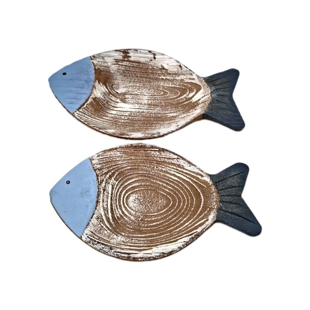 2 pc Fish Beach Decor  Home Ocean Decor  Hanging Wall Art Coastal Decor Ocean